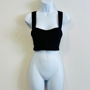 H&M Black Bustier Ribbed Top Size 6